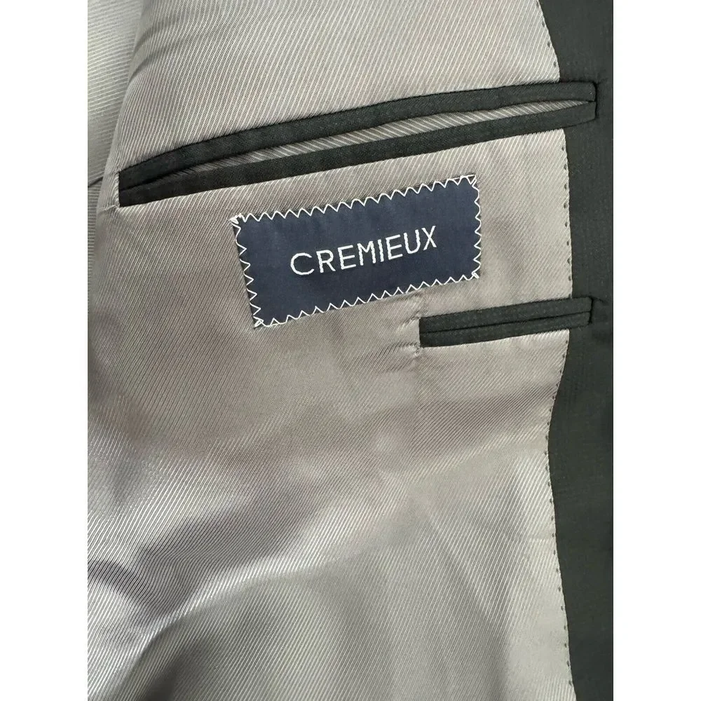 Cremieux Loro Piana Super 130's Wool Black Blazer‎ Sport coat Jacket Size 48L
